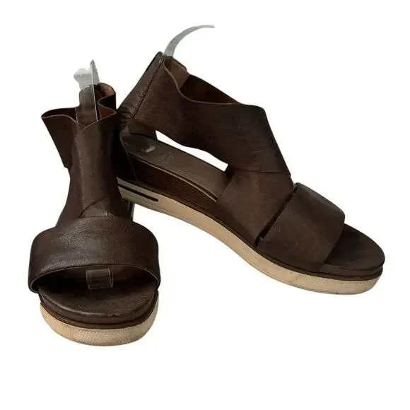 Eileen Fisher Sport Tumbled Leather Sneaker Sandal Brown Size 9 - Picture 1 of 9